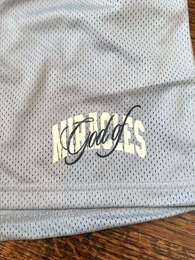 Men's Athletic Shorts in Light Gray with Script Logo